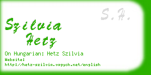 szilvia hetz business card